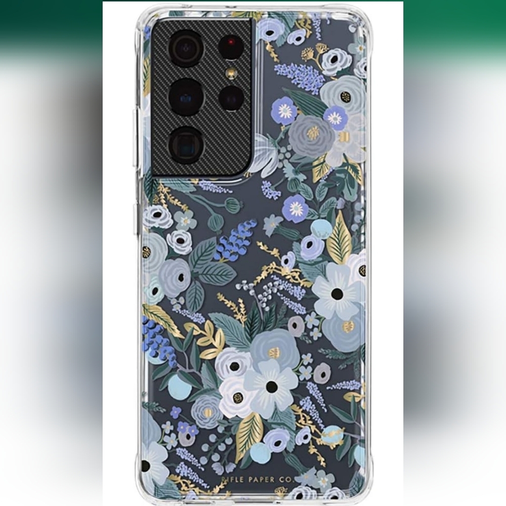 New w/Ring Grip Garden Party Blue Rifle Paper Co Samsung Galaxy S21 Phone Case - Picture 1 of 8